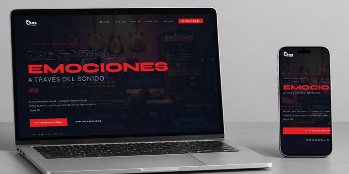 CanaStudios: su web en computadora y celular