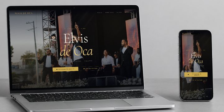 Elvis de Oca: su web en computadora y celular