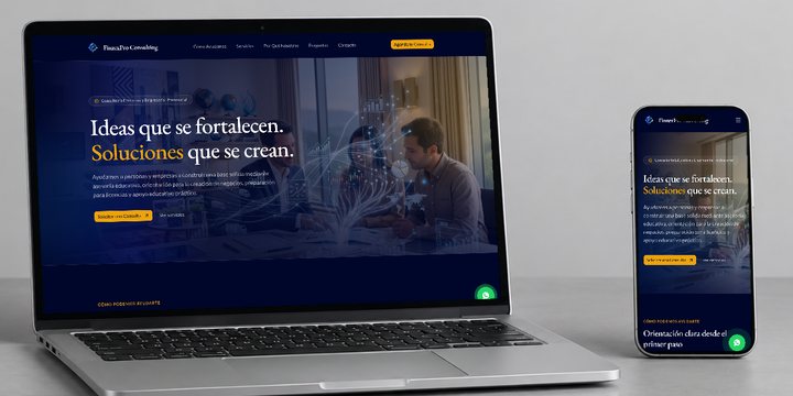 FinzexPro Consulting: su web en computadora y celular