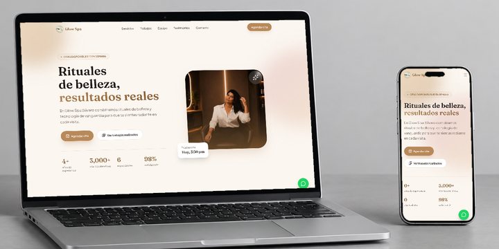 Glow Spa Bávaro: su web en computadora y celular