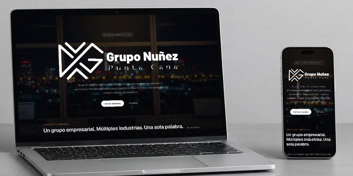 Grupo Nuñez Punta Cana: su web en computadora y celular