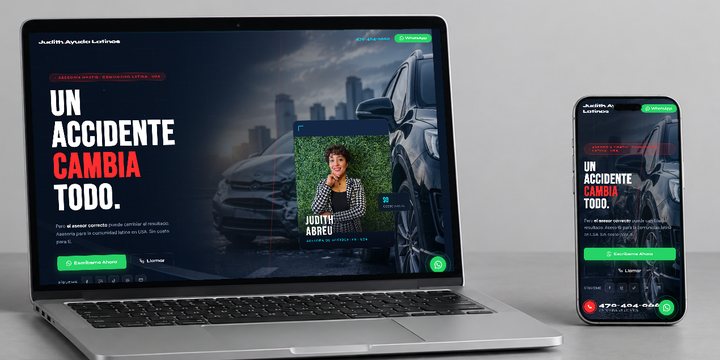 Judith Ayuda Latinos: su web en computadora y celular