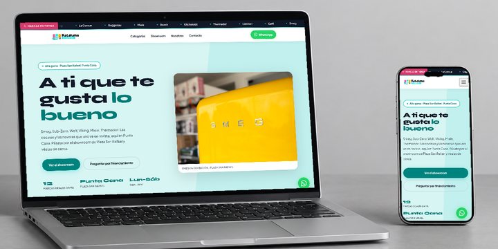 Kataluma Comercial: su web en computadora y celular