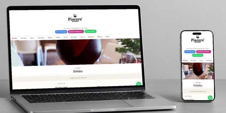 Piacere: su web en computadora y celular